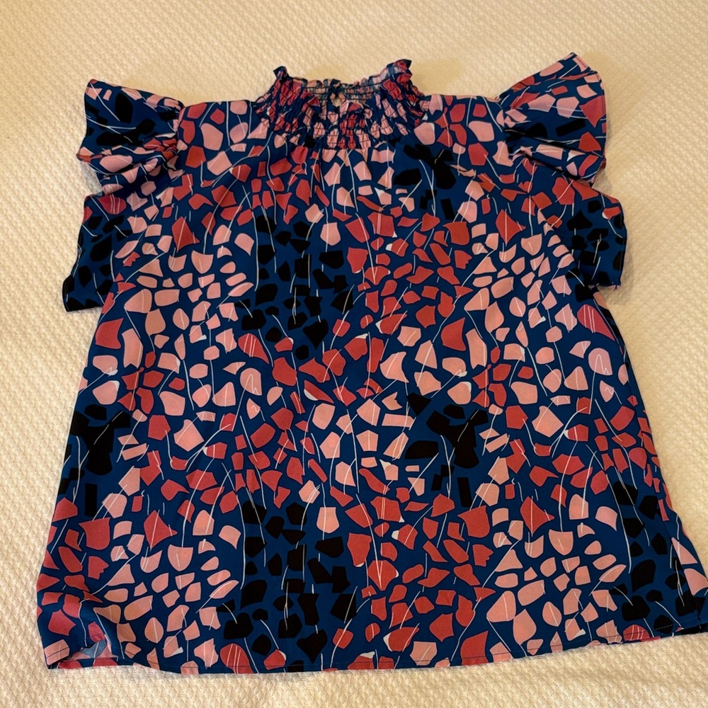 THML Blue and Pink Patterned Top